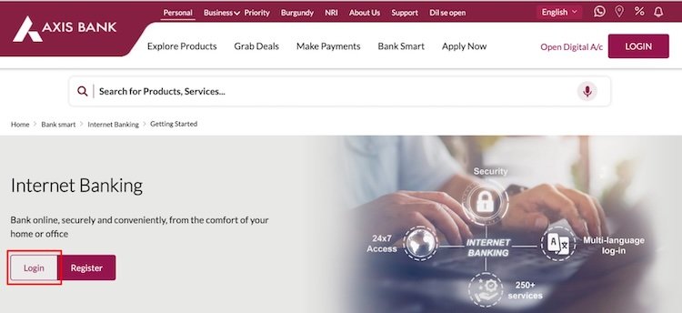 Axis Bank Login