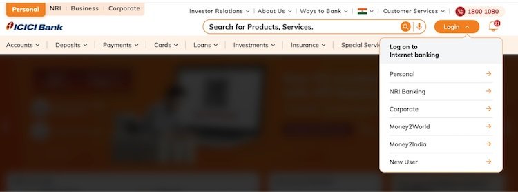 ICICI Bank New User